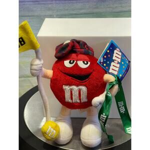 NWT Red M & M 7" Golf Plush with Hat & Hole Marker Galerie 2001 Collectible
